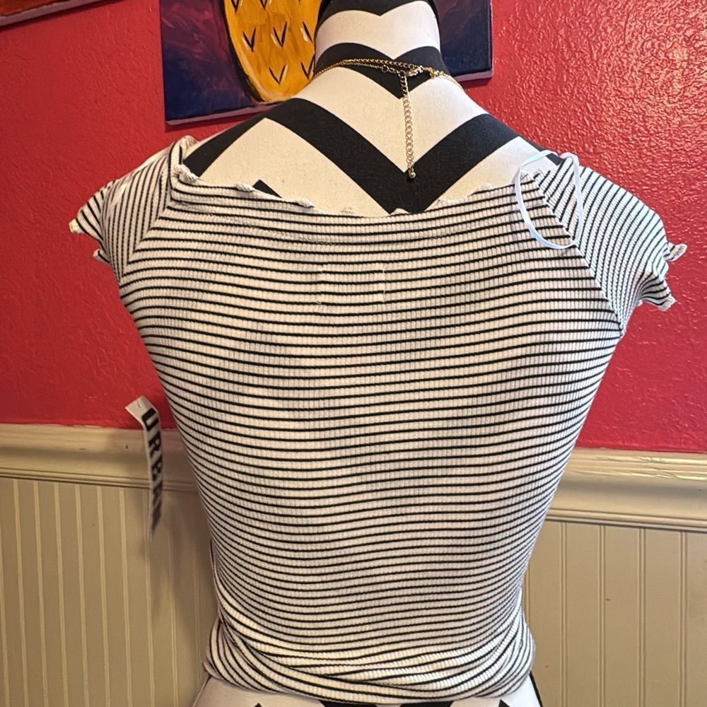 Urban outfitters BGD Michelle striped off the shoulder top size small - Picture 6 of 8